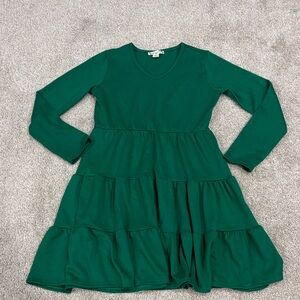 Knitworks Green Tiered Kids Dress